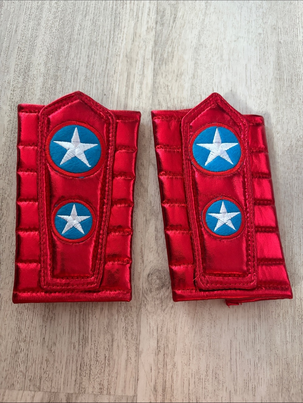 NEW Superhero Costume Marvel American Dream Red and Blue Child Arm Warmers